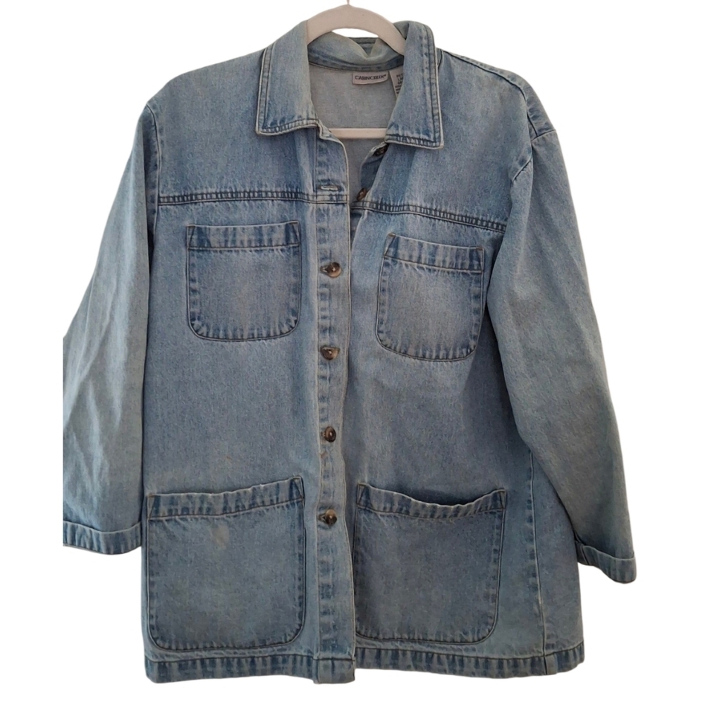 Cabin Creek Vintage Denim Button Up Shacket sz Large